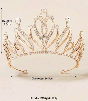 Diamante Tiara Perfect For Cake Topper Gold