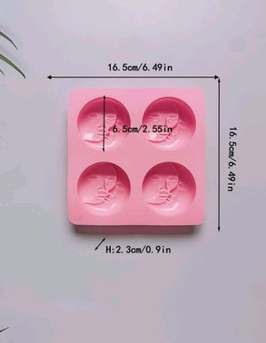 Silicone Mould Soap Moon Smiling Faces