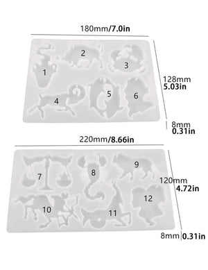 Silicone Mould Resin Constellations Animals Set