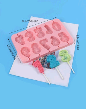 Silione Mould Birthday Candle Numbers Lollipop