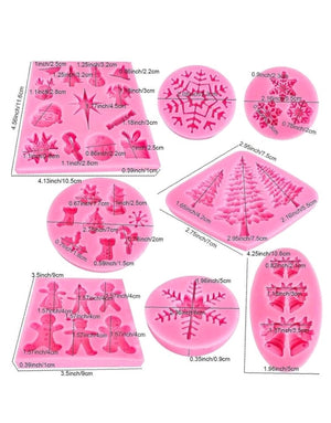 Silione Mould Christmas 8pc