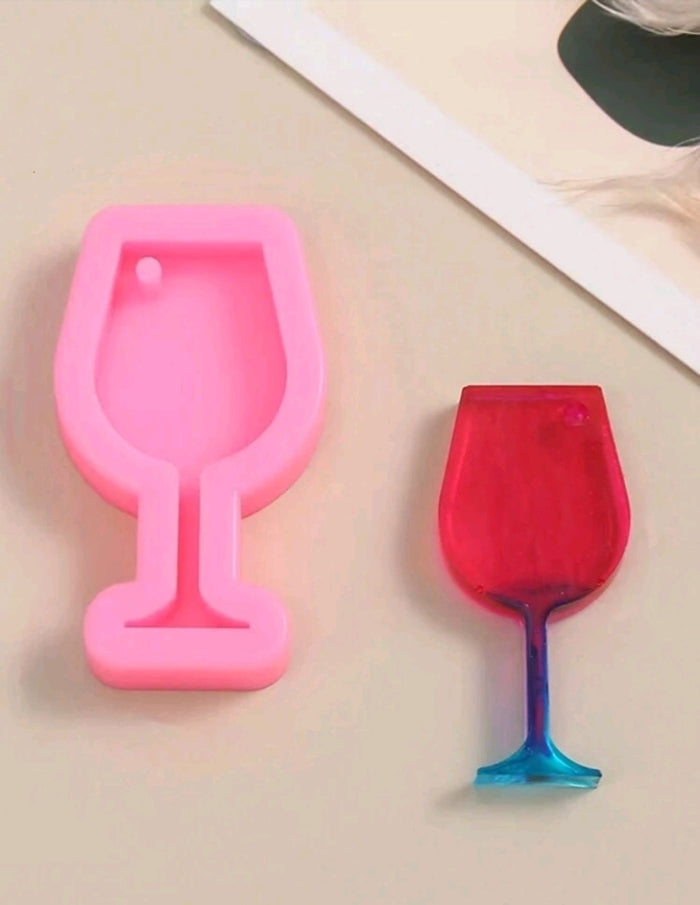 Silicone Mould Wine Glass Keychain