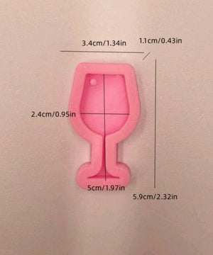 Silicone Mould Wine Glass Keychain