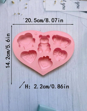 Silicone Mould Chocolate Teddy Love