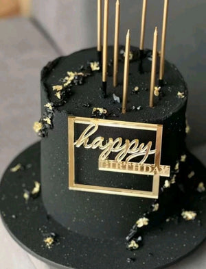 Acrylic Cake Topper Birthday Gold