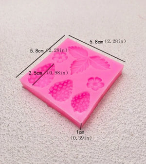 Silicone Mould  Strawberry Flower and Leaves