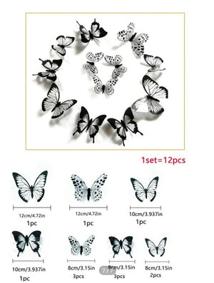 Black and White Plastic Butterfly Cake Topper