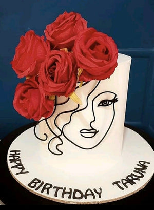 S Line Art Abstract Acrylic Cake Topper