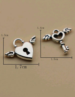 Charm Pack Heart Lock 20pcs