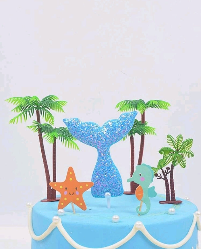 Cake Topper Plastics Coconut Tree 4pc