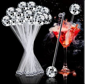 4pc Mirror Disco Ball Stirring Sticks