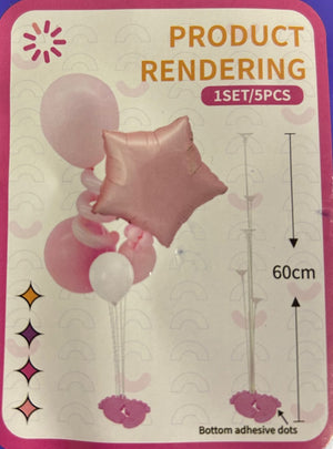 Table Balloon Stand Pink Feet