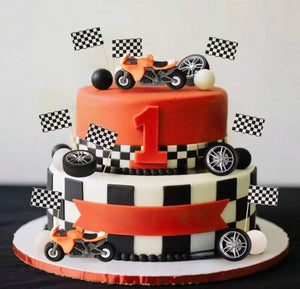 28pc Caketopper Motorbike Orange
