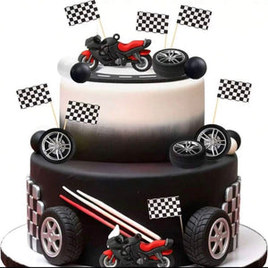 28pc Caketopper Motorbike Red