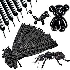 100pc Long Balloon Black