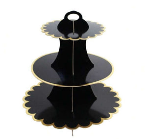 Cardboard Cupcake Stand Black and Gold