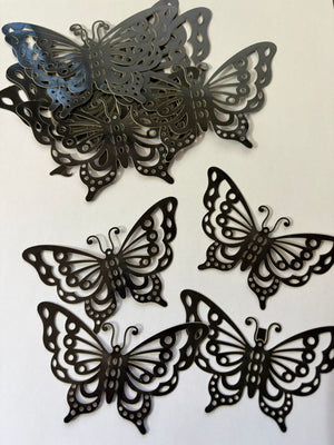 Wall Sticker Decorating  Butterfly Black 12pc