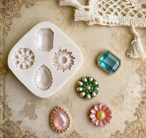 Silicone Mould Gem Stone Brooch
