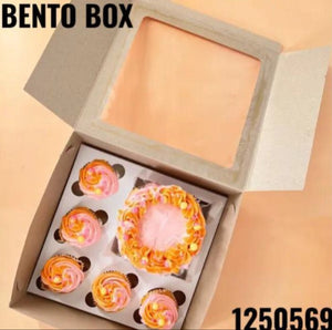 White Cake Box Bento 6 Cavity