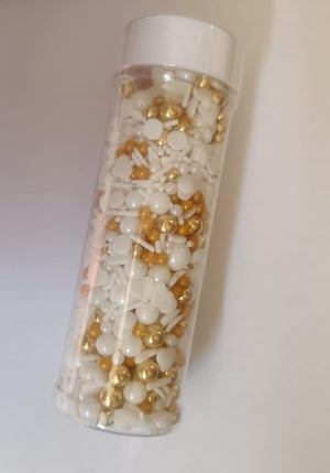 100g Gold and White Sprinkle Mix