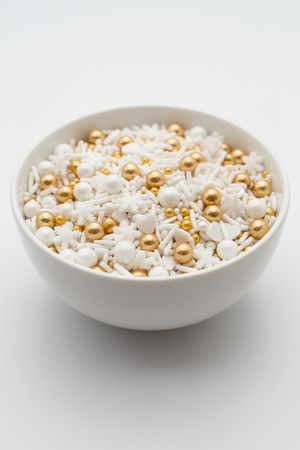 100g Gold and White Sprinkle Mix