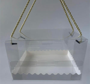 Clear Cake Box with Cord 20x20x12cm