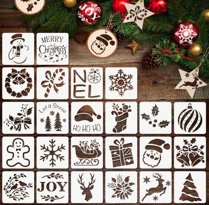 24pc Christtmas Stencil Set