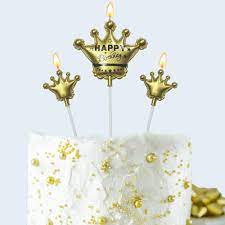 Cake Candle Crown Gold