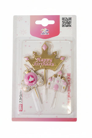 Princess Crown Castle Cake Candle Set