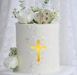Acrylic Cake Topper Cross 5pc