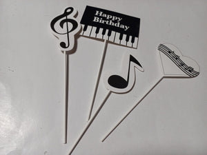 Cardboard  Cake Topper Music Notes