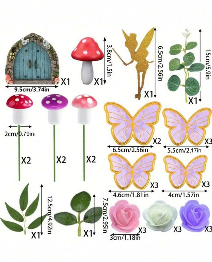 Cake Topper Set Fairy Garden