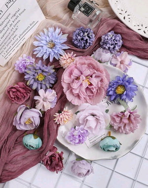 Cake Topper Artificial Flower Purple