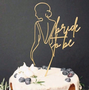Acrylic Cake Topper Bride To Be Gold