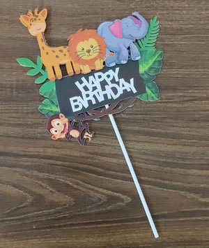 Wild animals cardboard cake topper