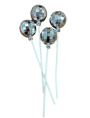 4Pc Disco Mirror Ball Faux Balls