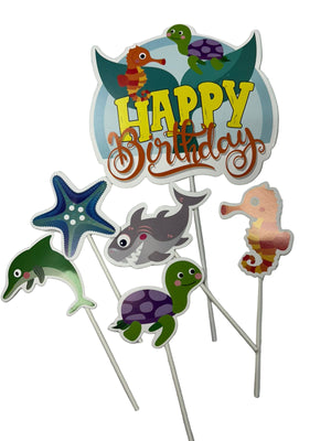 Under The Sea Cardboard Cake Topper