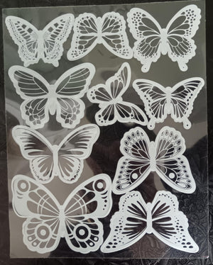 Plastic Cake Topper White Butterflies