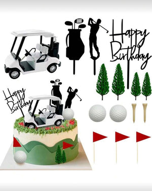 15pc Golf Theme Cake Topper Plastic