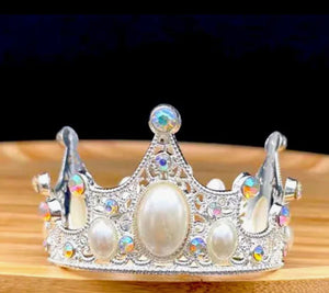 Tiara Perfect For Cake Topper Silver Pearl