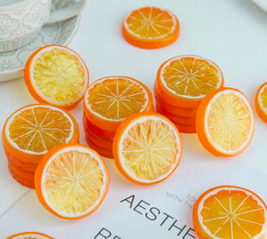 5pc Plastic Cake Topper Artificial Oranges Slices