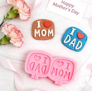 Silicone Mould I Love Mom I Love Dad
