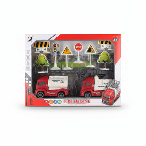 Plastic Fire Truck Engine Figurine Toys