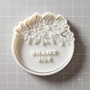 ST260 Cupcake Stamp Floral Thank You