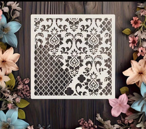 Decorating Stencil Damascus Flower