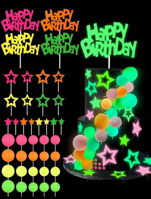 40pc Glow Cake Topper Polystyrene Faux Balls