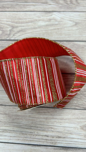 Glitter Stripe Ribbon Roll