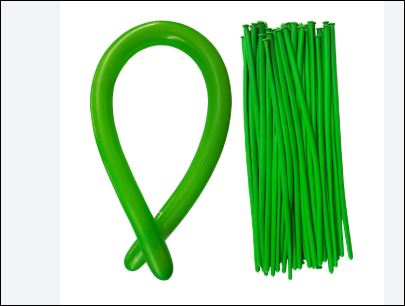 100pc Long Balloon Grass Green