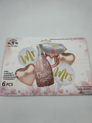 6pc Helium Balloon Mr Cheers Mrs