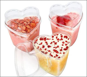 Plastic Heart Dessert Pudding Container